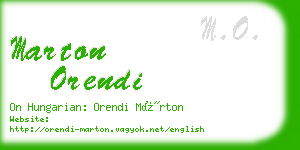 marton orendi business card